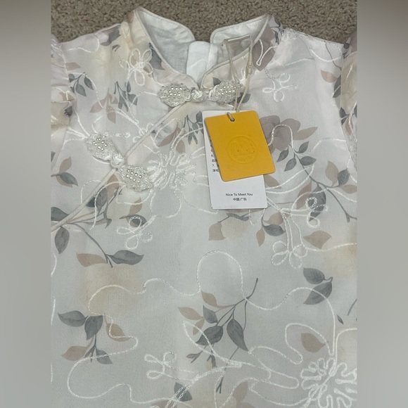 Girls Easter Church Baptism Dress Floral‎ Spring Sheer Kids - Picture 2 of 7